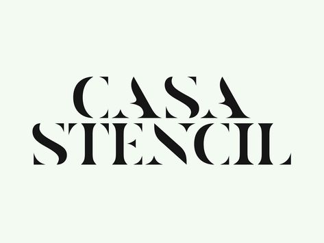 Casa Stencil Free Font Stencil Typeface, March Moodboard, Typography Stencil, Cool Stencils, Serif Logo, K Logos, Stencil Font, Classic Vibe, Popular Fonts