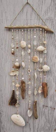 Shells Art, Driftwood Mobile, Hantverk Diy, Deco Nature, Driftwood Crafts, Seashell Art, Beach Crafts, Seashell Crafts, Driftwood Art