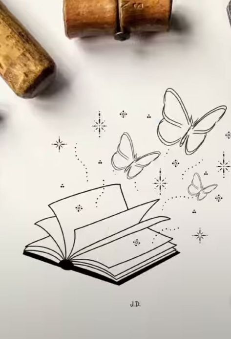 Book Lovers Tattoo, Book Doodles, Book Lover Tattoo, Reading Drawing, Lovers Tattoo, Cute Easy Doodles, Book Letters, Book Tattoo, Doodle Lettering