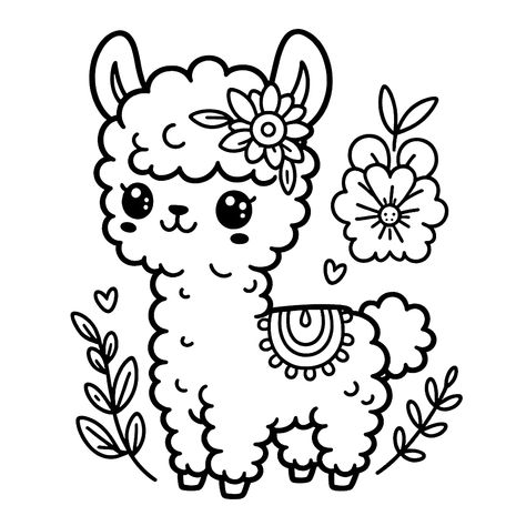 Llama Cartoon, Color Pages, Animal Coloring, Cute Coloring Pages, Animal Coloring Pages, Be Creative, Free Coloring Pages, Free Coloring, Coloring Page