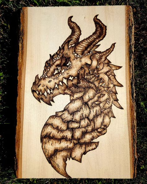 Dragon #woodburning #pyrography #art #fyp #dragon Dragon Wood Burning, Wood Burning Ideas, Dragon Ideas, Majestic Dragon, Into The Wood, Pyrography Art, Dragon Head, Pyrography, Wood Burning