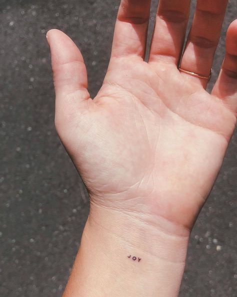 Joy Tattoo, Tiny Finger Tattoos, Stick Poke Tattoo, Unique Small Tattoo, Tattoo Spots, Hidden Tattoos, Finger Tattoo For Women, Stick N Poke Tattoo, Small Tattoos Simple