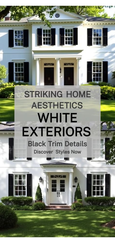 White House Black Trim Exterior White House Black Trim Exterior, Black Trim Exterior, Houses With Black Trim, White Houses With Black Trim, White House With Black Trim, House Black Trim, House With Black Trim, Modern White House, White House Black Trim