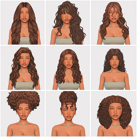 Sims 4 Curly Hair, Sims 4 Tsr, Sims 4 Black Hair, Sims 4 Cas Mods, Cc Hair, The Sims 4 Skin, Sims Packs, The Sims 4 Pc, Pelo Sims