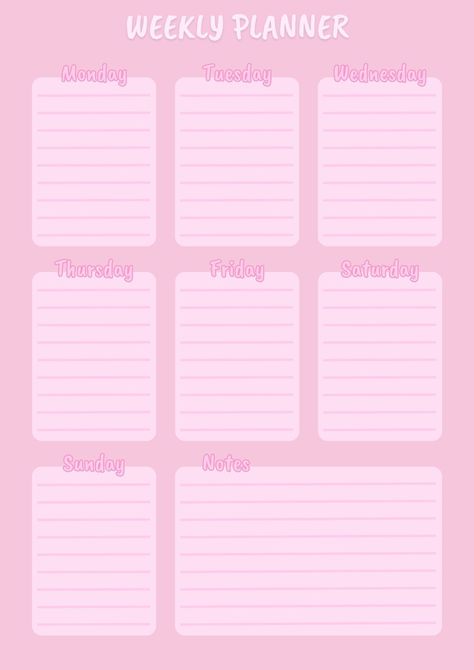 Digital Weekly Planner Template - Pink Themed Planner - Instant Download everythingplanner #printableplannershop #freegoodnotesplanner #plannermensal💦 Pink Goodnotes Template, Kilonotes Template Free, Free Printable Weekly Planner Template, Weekly Planner Pink, Pink Monthly Planner, Pink Weekly Planner, Ipad Templates, Pink Digital Planner, Aesthetic Daily Planner