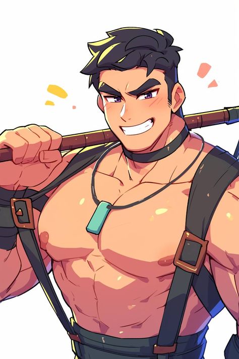 Muscular Guy in Leather #aiart #midjourney #midjourneyart #midjourneyai #gayai #leatheroutfit Mage Cosplay Male, Anime Men Reference, Muscular Pose Reference, Buff Men Art, Muscular Man Drawing, Muscular Man Reference Drawing, Buff Oc Male, Buff Man Drawing Reference, Buff Anime Guy