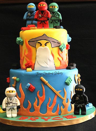 Ninjago Birthday Cake Ninjago Birthday Cake, Lego Torte, Ninja Birthday Cake, Ninjago Cake, Ninja Cake, Lego Ninjago Birthday, Ninjago Cakes, 4de Verjaardag, Ninjago Birthday Party