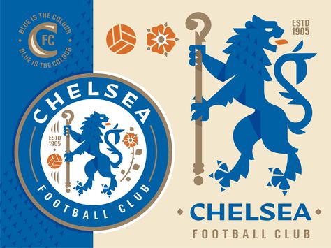 Chelsea Logo, Club Chelsea, Identity Design Inspiration, Sports Logo Design, Fc Chelsea, Chelsea Football Club, Sports Graphic Design, Chelsea Football, Football Logo