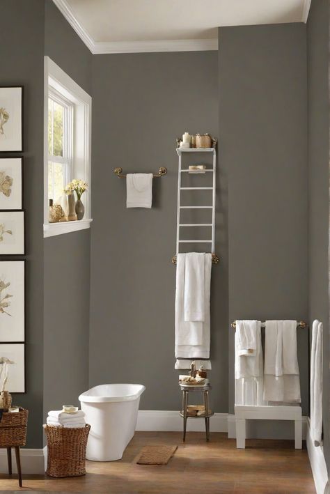 wall paint color, interior design, home decor, paint colors Sw Peppercorn Bathroom, Peppercorn Bathroom, Color For Bathroom Walls, Sw Peppercorn, Color For Bathroom, Bathroom Wall Colors, Paint Guide, Medicine Cabinet Organization, Bathroom Walls