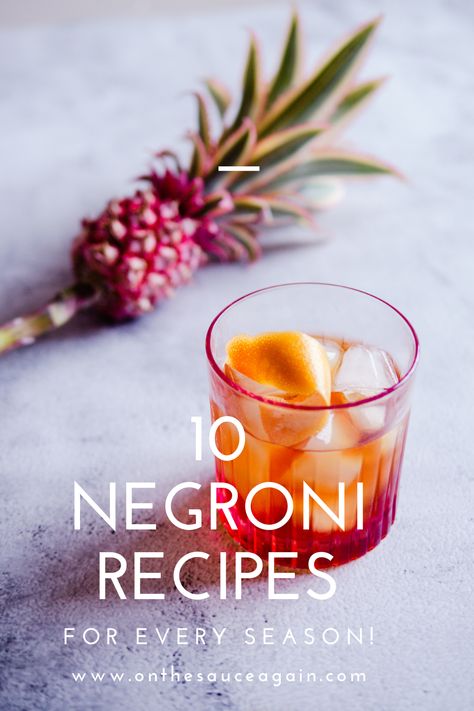 Gin And Vermouth Cocktail, Pink Negroni, Christmas Negroni, Tequila Negroni, Negroni Variations, Coffee Negroni, Negroni Bar, Cocktail Infusions, Pineapple Tequila