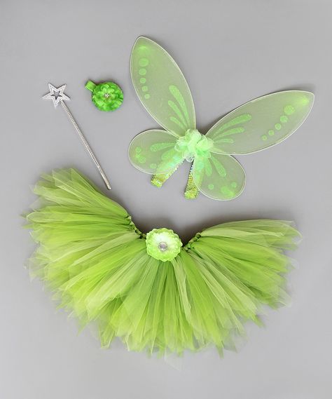 Look at this #zulilyfind! Green Fairy Dress-Up Set - Toddler & Girls by  #zulilyfinds Princess Tutu Costumes, Tinkerbell Dress, Tinkerbell Costume, Reindeer Costume, Toddler Themes, Fairy Garden Birthday Party, Tinker Bell Costume, Tinkerbell Party, Green Fairy