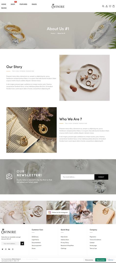 Winire Jewelry & Accessories Shopify Theme, Luxury Theme - Etsy Taiwan Perfume Luxury, Ecommerce Websites, Shop Layout, Shopify Theme, Jewelry And Accessories, Theme Design, Selling Jewelry, Store Design, About Us