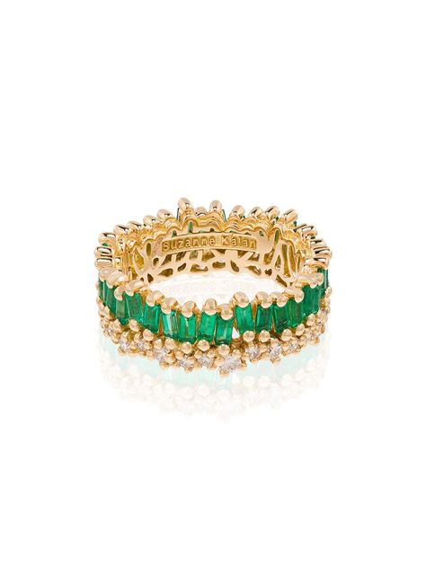 Emerald Eternity Band, Short Stack, Eternity Ring Gold, Emerald And Diamond Ring, Suzanne Kalan, Eternity Band Ring, Gold Band Ring, Eternity Ring Diamond, Diamond Eternity