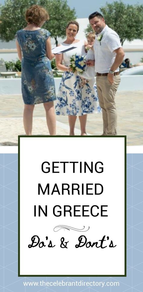 One experienced celebrant shares her tops tips on how not to get married in Greece with advice on how to make the most of your celebrant-led destination wedding in the Greek sunshine. #celebrant #marriage #greece #destinationwedding #wedding #weddingplanning #ceremony #weddingceremony #bigday #weddingplan #greek #weddingingreece #planningaweddingingreece #gettingmarriedingreece #love #happiness #couple #dosanddonts Getting Married In Greece, Greek Destination Wedding, Greece Dress, Married In Greece, Greek Islands Wedding, Scenery Beautiful, Mykonos Wedding, Corfu Greece, Future Dreams