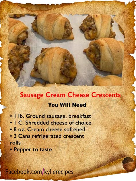 Sausage Cream Cheese, Cheese Crescent Rolls, Enjoy Your Meal, Ground Sausage, Crescent Roll Dough, Christmas Breakfast, How To Cook Sausage, Breakfast Brunch Recipes, Crescent Rolls