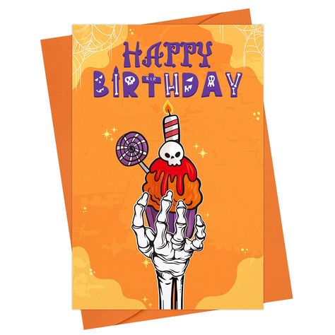 PRICES MAY VARY. 【Special Halloween Birthday Gift】: Elevate birthday celebrations with a must-have halloween-themed happy birthday day greeting card. This captivating fusion of birthday and spooky elements ensures an unforgettable and special celebration gift that's perfect for halloween enthusiasts. 【Bday Greeting Cards with Envelope】: Measuring about 4 x 6 inches, the halloween birthday celebration card comes with a 5"×7" coordinating orange envelope that perfectly complements the halloween th Halloween Birthday Cards, Birthday Day Gifts, Halloween Birthday Card, Halloween Happy Birthday, Funny Happy Birthday Greetings, Orange Envelope, Halloween Symbols, Celebration Card, Special Halloween