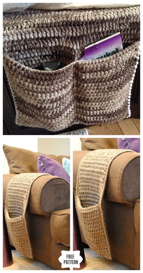 Crochet Couch Bedside Organizer Caddy Free Crochet Patterns Couch Caddy Crochet Pattern, Sofa Caddy Pattern, Crochet Bedside Caddy, Crochet Remote Caddy Pattern, Armchair Remote Caddy Free Pattern, Crochet Arm Chair Caddy Free Pattern, Crochet Armchair Caddy Pattern Free, Crochet Sofa Caddy, Crochet Couch Arm Covers