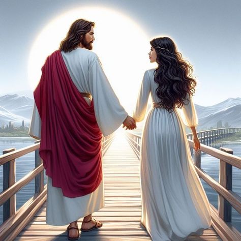 Jesus Walking With Me, Jesus Holding Woman, Background Jesus, Jesus Christ Illustration, I Love You Dear, Girl Praying, Christian Photography, Bible Verse Background, Jesus Artwork