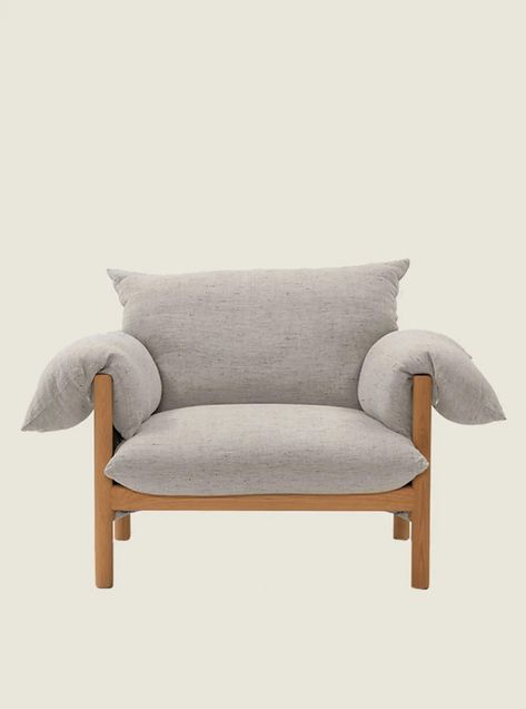 Wilfred Armchair - The Design Files | Australia's most popular design blog. Dulux Natural White, Hudson Sofa, Bedroom Needs, Woven Image, Fireside Chairs, Statement Chairs, Large Sheds, Ikea Desk, Warwick Fabrics