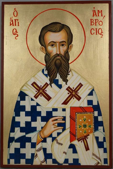 Stony Stratford, Orthodox Saints, St Ambrose, Christian Icons, Egg Tempera, Orthodox Christian Icons, Paint Icon, Orthodox Icon, Byzantine Art