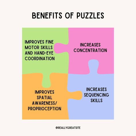 🧩 Puzzles can be a great way to boost a plethora of skills! They improve fine motor skills, hand-eye coordination, concentration, sequencing skills, and spatial awareness. Try doing a family puzzle at this week to get these great benefits! 🧩 • • • • #occupationaltherapist #speechlanguagepathology #adhdparenting #anxietysupport #speechlanguagepathologist #pediatricot #lagrangeillinois #speechpathology #westmontillinois #claredonhills #OccupationalTherapy #pediatrictherapy #hinsdale #smallbusi... Family Puzzle, Spatial Awareness, Family Puzzles, Pediatric Therapy, Speech Pathology, Speech Language Pathology, Occupational Therapist, Speech Language Pathologists, Occupational Therapy