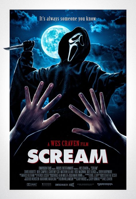 Scream Film, Scream Poster, Scream Movie Poster, Scream Face, 90s Horror Movies, Classic Horror Movies Posters, Poster Horror, Bedroom Decor Posters, Salem Lot