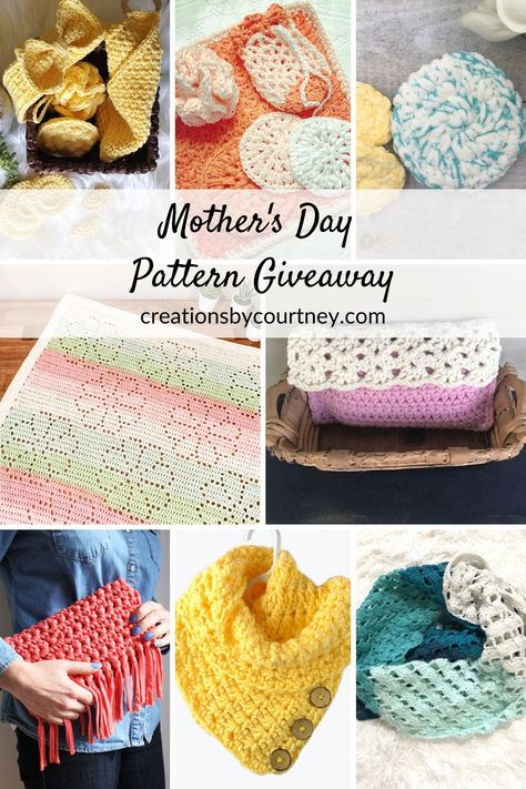 Mother's Day Pattern Giveaway is a collection of 20 crochet patterns that are free May 1-4, 2020. #crochetpattern #mothersday Gifts For My Mom, Mother's Day Crochet, Carroway Crochet, Cup Cozy Crochet Pattern, Bralette Pattern, T Craft, Infinity Scarf Pattern, Crochet Slipper Pattern, Cozy Crochet Patterns