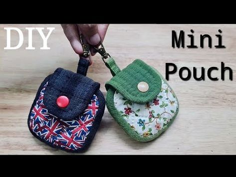 (1) EP177 : DIY I make Airpods case step by step with pattern - YouTube Quick Sewing Gifts, Pouch Sewing, Earbuds Case, Mini Coin Purse, Small Sewing Projects, Diy Quilt, Ipod Case, Mini Pouches, Wallet Pouch