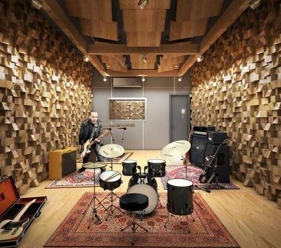 Music Studio Interior, Ruang Studio Musik, Music Studio Design, Drums Studio, Music Room Design, Home Studio Ideas, Home Music Rooms, Sound Room, Rehearsal Room