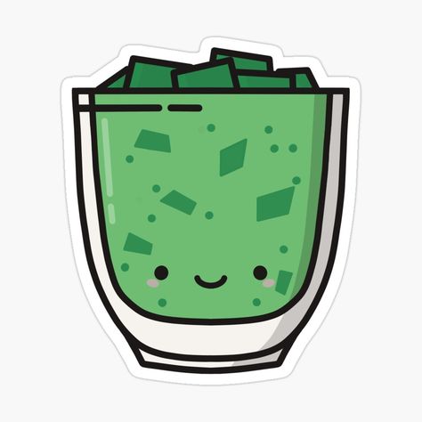 “Buko Pandan is a traditional Filipino salad dessert made of young coconut (buko) strings, sweetened milk or cream, and jelly cubes flavored with screwpine.” Filipino Snacks Drawing, Buko Pandan, Filipino Food Stickers, Labubu Sticker, Logo Dessert, Buko Pandan Dessert, Milk Drawing, Cute Boba Stickers, Cartoon Chef