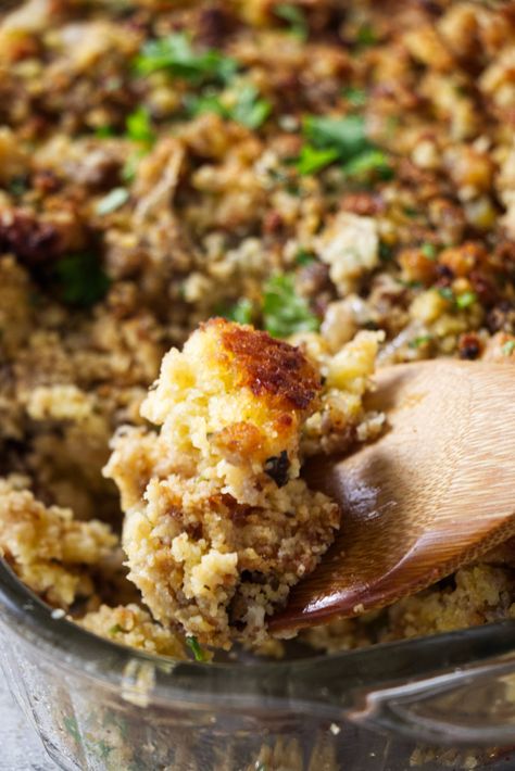 Smoked Dressing, Smoked Stuffing, Smoked Cornbread, Traeger Smoked Turkey, Bacon Cornbread, Cornbread Stuffing Recipes, Sausage Cornbread Stuffing, Smoked Recipes, Corn Bread Bake