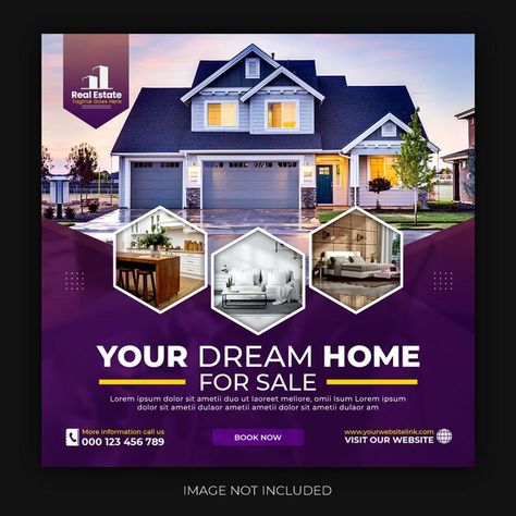 Real Estate Banner, Inmobiliaria Ideas, Hotel Ads, Modern Homes For Sale, Estate House, Real Estate Marketing Design, Gym Poster, Banner Web, House Template