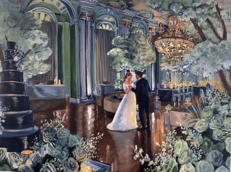 Maggie Smith Kuhn - Alex & Ed: 30x40 inch Live Wedding Event Painting Painting At Wedding, Wedding Painting, Maggie Smith, Camp Wedding, Live Painting, Moody Wedding, Artistic Wedding, Colorful Portrait, Wedding Art