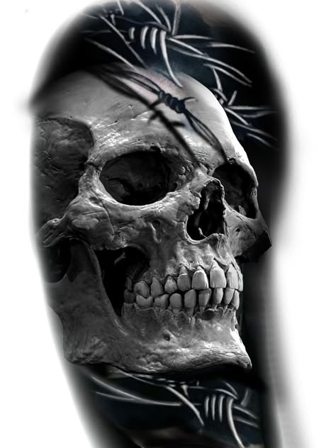 Skull Tattoos Realism, Skull Tattoo Realistic, Realistic Skull Tattoo Design, Realism Skull Tattoo, Realistic Skull Tattoo, Human Skull Drawing, Skull Artwork Illustrations, Evil Skull Tattoo, Wolf Tattoos Men