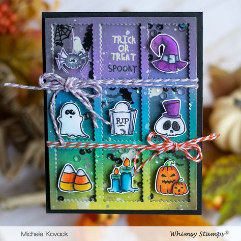 Halloween Cards Diy, Halloween Cards Handmade, Whimsy Stamps, Interactive Cards, Up Halloween, Shaker Cards, Fall Cards, Card Sketches, Card Layout