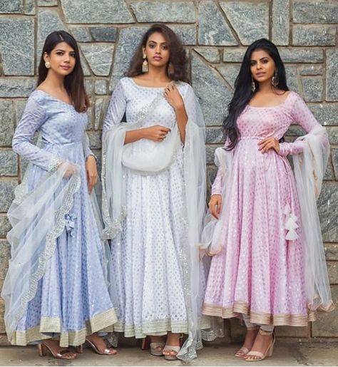 Bridesmaid Indian Outfits, Geethika Kanumilli, Gorgeous Lehengas, Desi Wardrobe, Bridesmaid Indian, Simple Anarkali, Silk Anarkali Suits, Indian Anarkali, Silk Anarkali