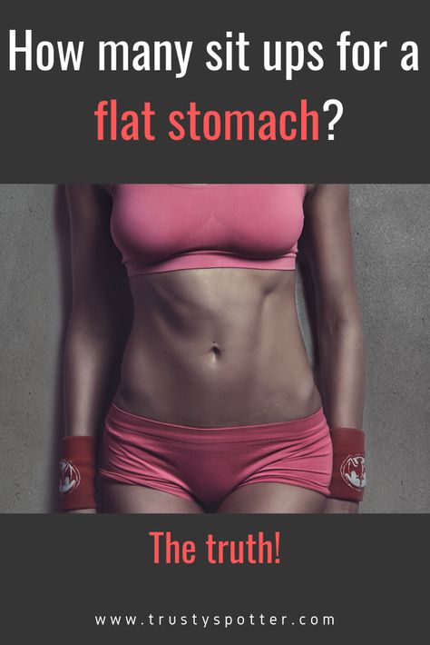 How many sit ups should you do in a day to get a flat stomach? Plus other exercises explained and the real way to get toned abs. Get A Flat Stomach, Flat Stomach Workout, Stomach Muscles, Bloated Belly, Ripped Abs, Best Cardio Workout, Get Toned, Sit Ups, Toned Abs