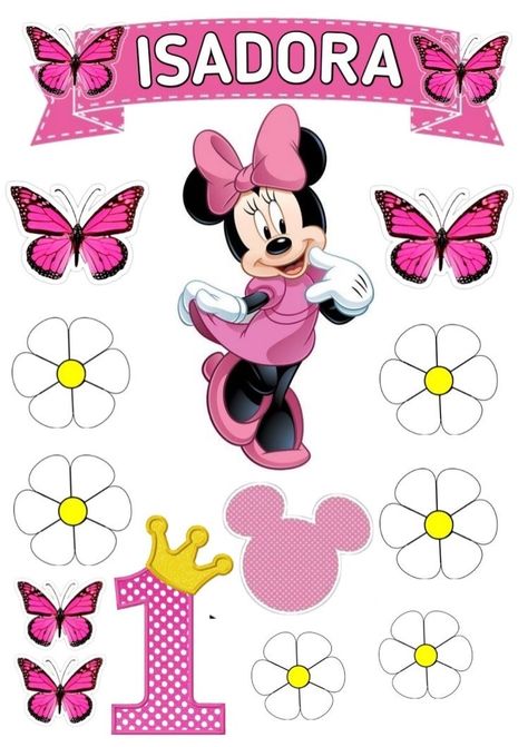 Mini Mousse, Minnie Mouse Cake Topper, Bolo Minnie, Minnie Mouse Pictures, Minnie Cake, Baby Rosa, Birthday Cake Topper Printable, Minnie Mouse Cake, Magic Box