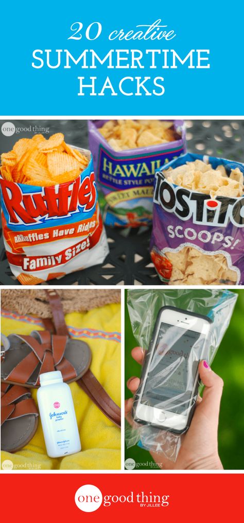 Make all your outdoor fun a little easier this summer by keeping these clever tricks up your sleeve! Summer Life Hacks, Beach Camping Tips, Summer Hacks, Diy Hanging Shelves, Closet Organization Diy, Wine Bottle Diy Crafts, Outdoor Spa, Wine Bottle Diy, Summer Life