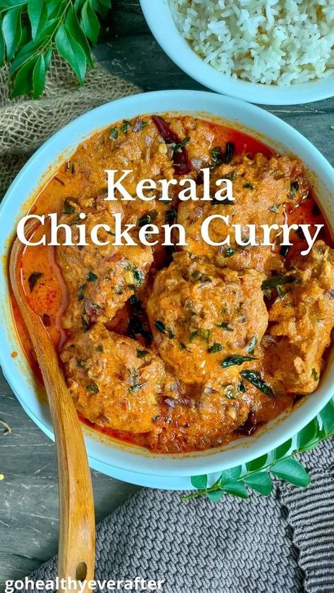 Chicken Curry Recipe Kerala, Nadan Chicken Curry Kerala, Curry Chicken Stew Recipe, Kerala Style Chicken Curry, Boneless Chicken Indian Recipes, Indian Style Chicken Curry, Kerala Curry Recipes, South Indian Chicken Curry Recipe, Chicken Thigh Indian Recipes