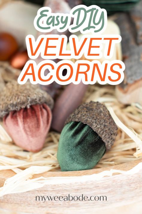 Velvet Crafts, Acorn Hat, Stone Gable, Velvet Acorn, Always Grateful, Velvet Decor, Fall Vignettes, Easy Fall Crafts, Fall Craft