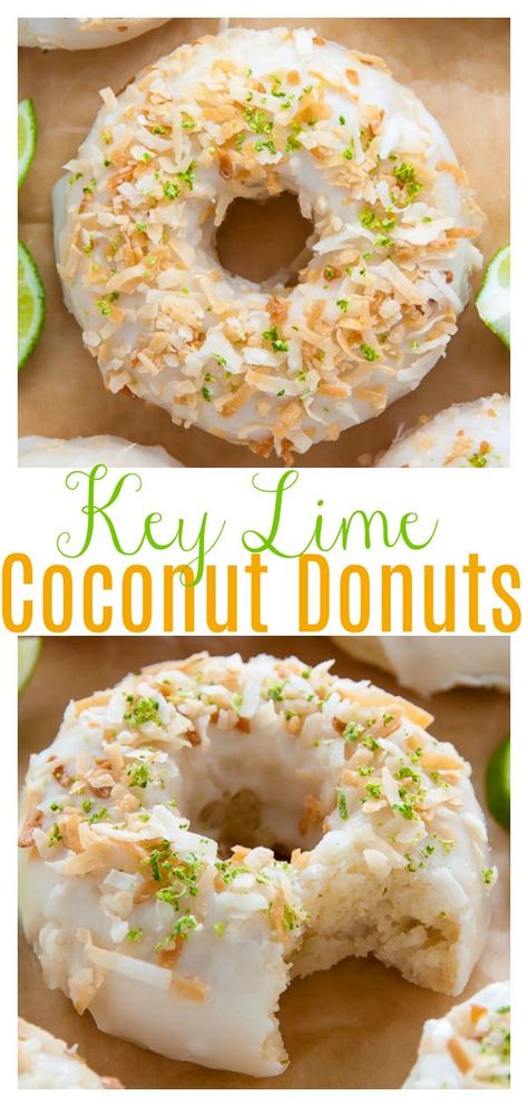 Coconut Donut Recipe, Key Lime Recipes, Donuts Recipes, Doughnut Recipe Easy, Cake Donuts Recipe, Donut Flavors, Homemade Donuts Recipe, Baker By Nature, Baked Doughnuts