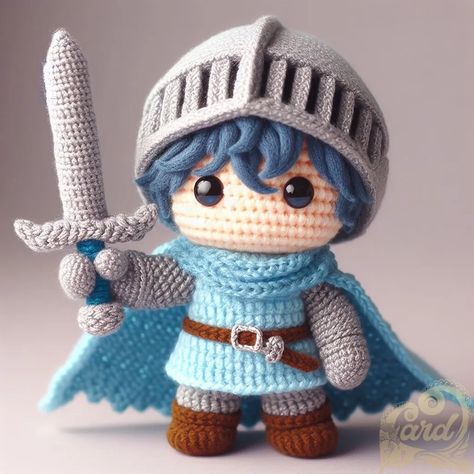 SNOWY KNIGHT MINI https://card9.com/ai/craft/Snowy-Knight-Mini Crochet Knight, Gnomes Crafts, March 4, Boy Baby, Baby Boy Shower, Amigurumi, Baby Shower, Shower