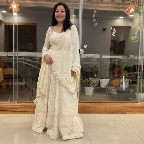 Outfit from scratch, white chikankari lehenga Chikankari Lehenga, Ethnic Outfits, Indian Outfits, Lehenga, White, Clothes