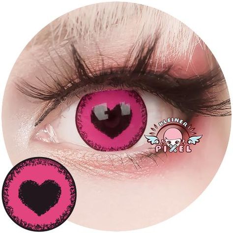 Heart Contacts Lenses, Heart Eyes Contacts, Heart Pupil Contacts, Pink Heart Contacts, Heart Contacts, Pink Eye Contacts, Pink Contacts, Yuno Cosplay, Cool Contacts