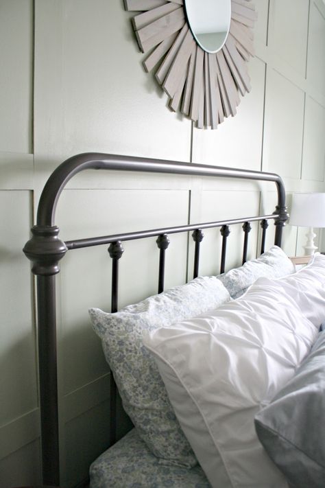 Short Headboard, King Size Metal Bed Frame, Cheap Headboard, Black Iron Beds, King Metal Bed, Wrought Iron Headboard, Metal Bed Headboard, Cal King Headboard, Affordable Farmhouse