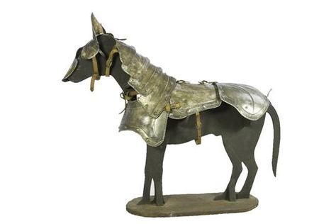 A MID 20TH CENTURY COPY OF MEDIEVAL DOG ARMOUR, fashioned from aluminium plate and mounted on a d Dog Armor Concept Art, Dog Armor Medieval, Medieval Dog Costume, Animal Armor, Cat In Armor, Dog Armor, Cat Armor, Horse In Armor, Royal Animals