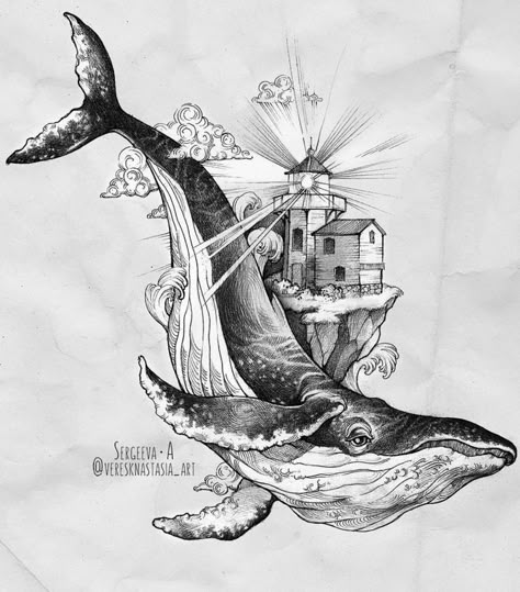 Whale Drawing, Sea Tattoo, Whale Tattoos, Ocean Tattoos, Geniale Tattoos, Sketch Tattoo Design, Whale Art, Desenho Tattoo, Sketch Illustration