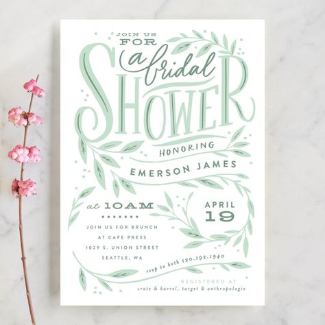 17 (Fun!) Themed Bridal Shower Invitations |  #bridalshowerinvites #bridalshowerthemeideas #bridalshowerthemes #theme #themedbridalshowerinvitations #themes #weddingthemeideas #weddingthemes | themed bridal shower invitations Bridal Shower Themes, Modern Bridal Shower Invitations, Green Bridal Showers, Bohemian Bridal Shower, Unique Bridal Shower, Elegant Bridal Shower, Country Wedding Invitations, Celebration Quotes, Modern Bridal