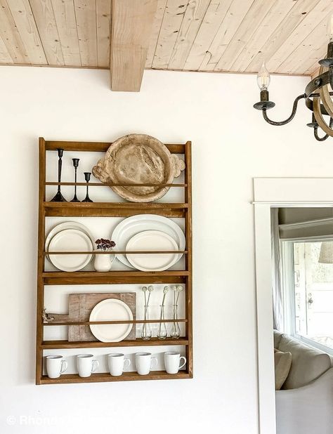 Wood Plate Rack, Plate Rack Shelf, Wall Mount Plate Rack, Plate Rail, Cookbook Display, Mini Shelves, Plate Rack Wall, Diy Plate Rack, Plate Shelf